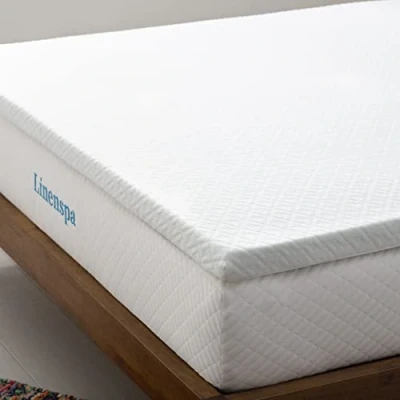Abbildung von Linenspa Matratzen Topper 140 x 190 cm, 5cm hoch Matratzenauflage mit Gel Memory Foam und waschbarem Bezug Reißverschluss Öko Tex
