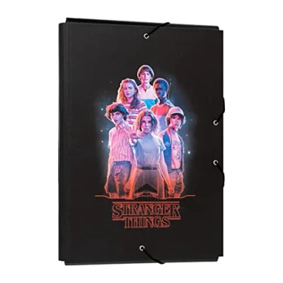 Abbildung von Grupo Erik Mappe A4 Premium Sammelmappe Netflix Stranger Things Dokumentenmappe mit Gummizug Heftmapppe Schule Zubehör Heftbox Schulranzen Eckspanner Ordnungsmappe