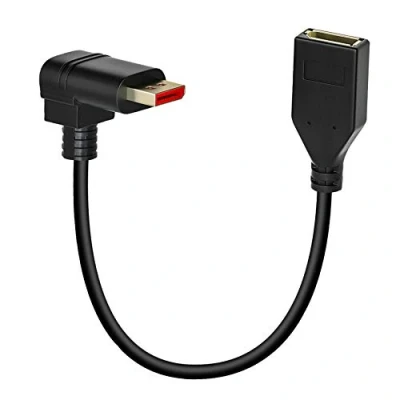 Abbildung von BolAAzuL 90 Grad DisplayPort Kabel Stecker auf Buchse 30CM, Rechtwinkliges DP 1.2 Verlängerungskabel, 4K@60Hz, 2K@144Hz, 1080P, Extender Audio und Video Adapterkabel für HP Dell Asus