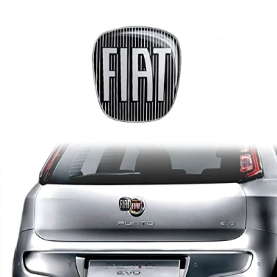 Abbildung von Fiat 14186G 3D Aufkleber Logo für Punto Evo, Hinten, Schwarz, 71 x 65 mm