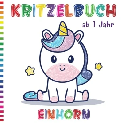 Abbildung von Kritzelbuch ab 1 jahr Einhorn für Mädchen: Liebevoll gestaltetes Malbuch Kleinkinder ideales Geschenk Kinder zwischen