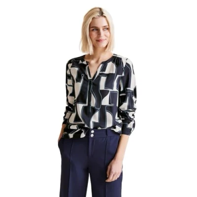 Abbildung von Street One MIT Print Bluse, Damen, Größe: 40, Blau