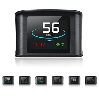 Abbildung von Automatische Head up Display OBD2 HUD, mit TFT LCD Anzeige und Geschwindigkeitsanzeige Voltmeter Warnung, iKiKin Tachometer Spannungserkennung, für Fehlercode Multifunktions automatisches HUD