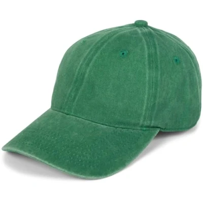 Abbildung von styleBREAKER Unisex 6 Panel Vintage Cap Einfarbig in Washed Optik, Basecap, Baseball Cap, Metallschnalle verstellbar 04023054, Farbe:Grün