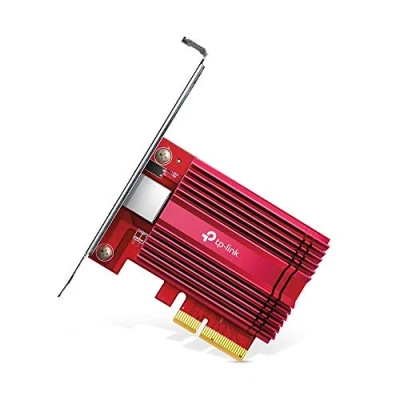 Abbildung von TP Link Archer TX401 10Gbit/s PCIe Adapter (CAT6A Ethernet Kabe, Kühlkörper, kompatibel mit Windows 10 / 8.1 8/7, Servern und Linux, Platzsparender Einsatz) rot