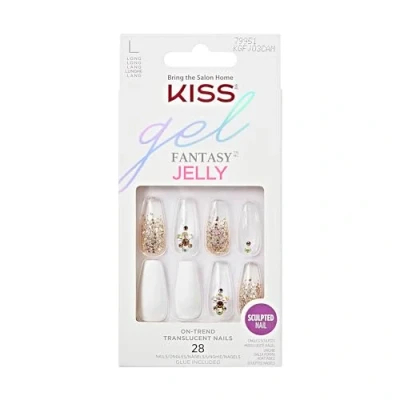 Abbildung von KISS Jelly Fantasy Collection, Pop, lange lichtdurchlässige modellierte Nägel enthält 28 künstliche Nägel, Nagelkleber, Nagelfeile und Manikürstäbchen