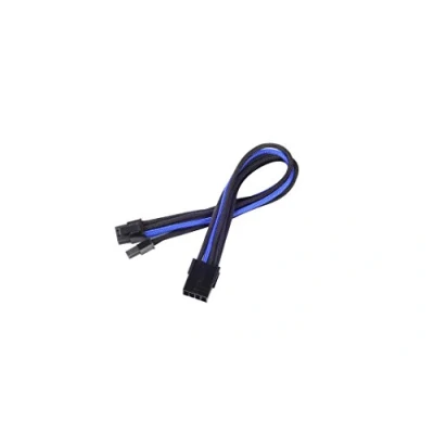 Abbildung von SilverStone SST PP07 PCIBA Netzteil Verlängerungskabel 25cm 8pin auf PCI E 6+2pin, schwarz/blau