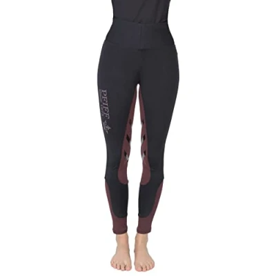 Abbildung von PFIFF 102483 Reitleggings &#039;Lucy&#039; Damen Grip Vollbesatz, blau rosa BZW. Bordeaux 34