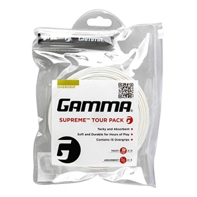 Abbildung von Gamma Griffband Supreme Overgrip 15 Tour Pack, weiß, One Size