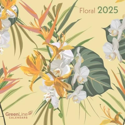 Abbildung von GreenLine Floral 2025 Wand Kalender Broschüren 30x30 30x60 geöffnet Blumen