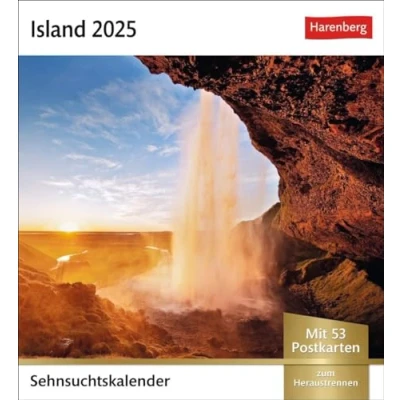 Abbildung von Island Sehnsuchtskalender 2025 Wochenkalender mit 53 Postkarten: Fernweh in einem Foto Kalender zum Aufstellen. Die schönsten Landschaften Islands ... Tischkalender (Sehnsuchtskalender Harenberg)