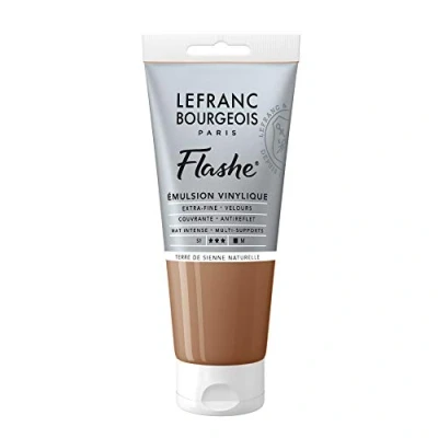 Abbildung von Lefranc Bourgeois 300599 Flashe Acrylfarbe &amp; Vinylfarbe, hochpigmentiert, elastisch, lichtecht, alterungsbeständig, matt, für den Innen Außenbereich, 80ml Tube Siena Natur