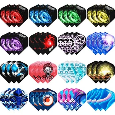 Abbildung von CyeeLife 48Stück Dart Flights in verschiedenen Motiven,Zubehör für Darts