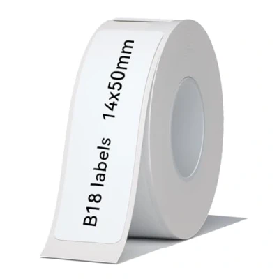Abbildung von NIIMBOT B18 Etikettenaufkleber, strapazierfähiges PET Material, wasserdicht und hohe Temperaturbeständigkeit, langfristige Erhaltung kein Verblassen, nur für Drucker (14 x 50 mm 125, weiß)