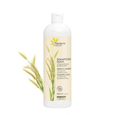 Abbildung von Fleurance Nature Hamamelis Bio Sanftes Shampoo, 500 ml, Cosmos Ecocert zertifiziert, revitalisiert und schützt die Haare, ohne SLS, Parabene, Phthalate, glattes oder gewelltes Haar, 25127