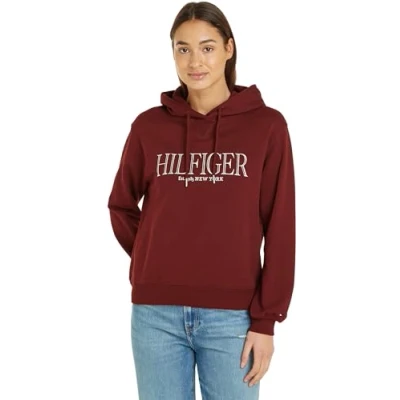 Abbildung von Tommy Hilfiger Damen Hoodie mit Kapuze, Rot (Deep Rouge), M