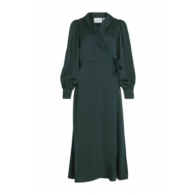 Abbildung von VILA LANGÄRMELIGES MIDI Freizeitkleid, Damen, Größe: 34, Scarab
