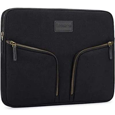 Abbildung von LONMEN 14 Zoll Wasserdicht Laptop Sleeve Hülle Tasche Laptophülle Notebook mit Griff für 14&quot; HP Stream 14/2017 Lenovo ThinkPad X1 Yoga / A475 Laptop, Schwarz