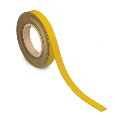 Abbildung von MAUL Kennzeichnungsband 20mm x 1mm Beschriftbares Band mit magnetischer Rückseite Vielseitig anwendbar in Büro, Werkstatt, Lager und Küche Individuell zuschneidbar 10m Länge Gelb