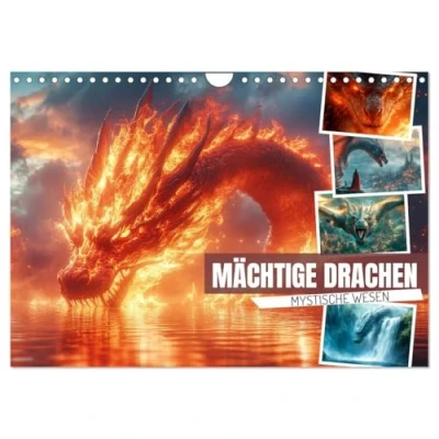 Abbildung von MÄCHTIGE DRACHEN Mystische Wesen (Wandkalender 2025 DIN A4 quer), CALVENDO Monatskalender