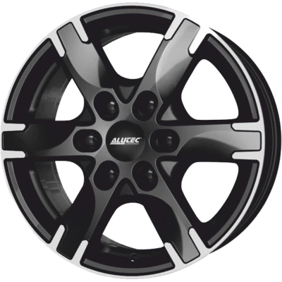 Abbildung von ALUTEC 6 loch 17Zoll 139.7mm Alufelge Titan mattschwarz Front poliert TIT75738ML13 1 Felge