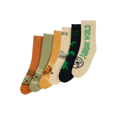 Abbildung von Jurassic World SET 6 PAAR Socken für Kinder, Größe: 31 34, Mehrfarbig