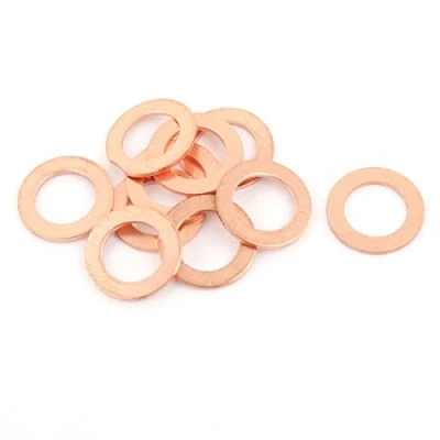 Abbildung von sourcing map 10stk. 10mm x 16mm 1mm Flach Ring Kupfer Befestigung Zerkleinerungsscheibe Dichtung de