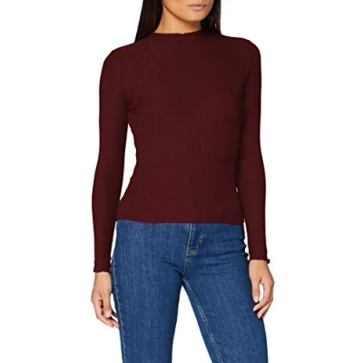 Abbildung von ONLY Onlemma HIGH NECK Strickpullover, Damen, Größe: Large, Madder brown