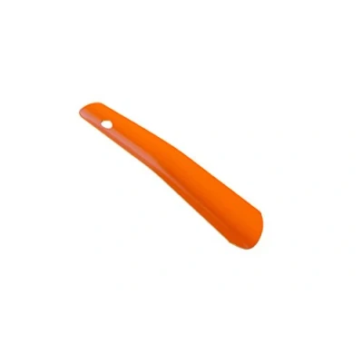 Abbildung von Kaps Hochwertiger Schuhlöffel aus Edelstahl für Männer und Frauen farbig in kurzer Ausführung Schuhanzieher hochwertigem Metall vielen Farben erhältlich (Orange)