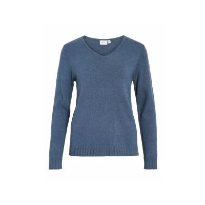 Abbildung von VILA Viril Vneck NOOS Strickpullover, Damen, Größe: XS, Vintage indigo