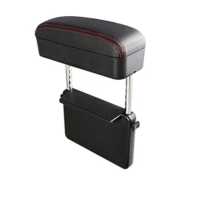 Abbildung von Qirc Car Center Console Mittelarmlehne, Auto Sitz Gap Organizer Armlehne Box Universal Elbow Support (Schwarz Rot)