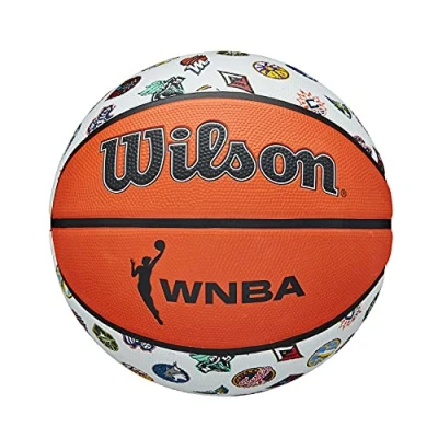 Abbildung von Wilson Basketball WNBA ALL TEAM, Outdoor, Gummi, Größe: 6, Braun/Weiß