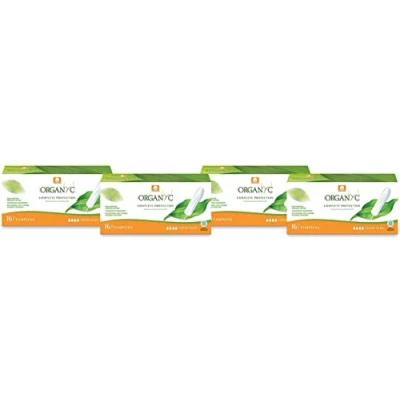 Abbildung von Organ(y)c, Tampons aus 100% zertifizierter Bio Baumwolle für sehr starke Tage 4 Packungen zu je 16 Stück (Insgesamt 64 Stück)