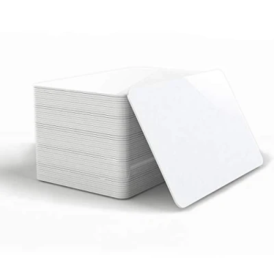 Abbildung von 100 x Blank Weiß PVC Plastik Karten CR 80 30mil Kompatibel Mit ID Drucker Von Timeskey