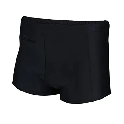 Abbildung von Aquarti Herren Badehose mit Reißverschlusstasche Badeshorts, Farbe: Schwarz, Größe: 6XL