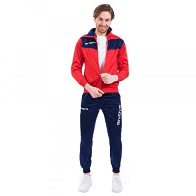 Abbildung von Givova Herren Anzug Visa Sportset, Mehrfarbig (rot/blau), M