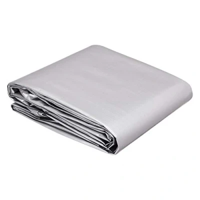 Abbildung von Amazon Basics Multifunktionale Polyester Plane, Wasserdicht Abdeckung, 1 Stück, 3,6 x 6 m, 0,4 millimetre dick, silberfarben/schwarz (Früher Marke AmazonCommercial)