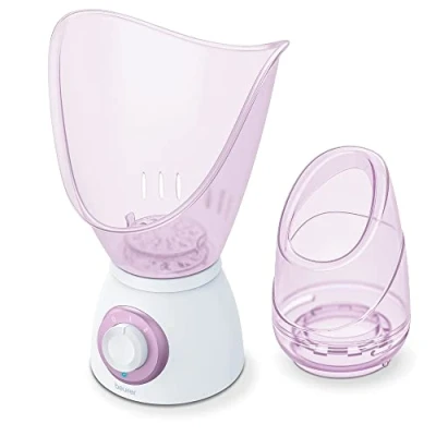 Abbildung von Beurer FS 60 Gesichtssauna, Gesichtsdampfer zur kosmetischen Gesichtspflege, öffnet die Poren und spendet Feuchtigkeit, wohltuender Dampf, auch für Aromatherapie Inhalation geeignet Rosa