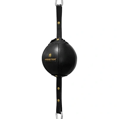 Abbildung von Meister SpeedKills Speedbag aus Leder mit Spanngurten und Leichter Latexblase, Schwarz, Größe S (12,7 cm)