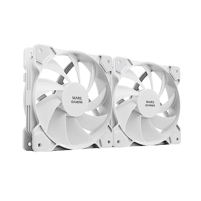 Abbildung von MARSGAMING Mars Gaming MF PROX2 Weiß, Kit 2 120mm Lüfter, Anti Vibrationssystem, Ultra leise, Dualer Anschluss 3PIN + 4PIN