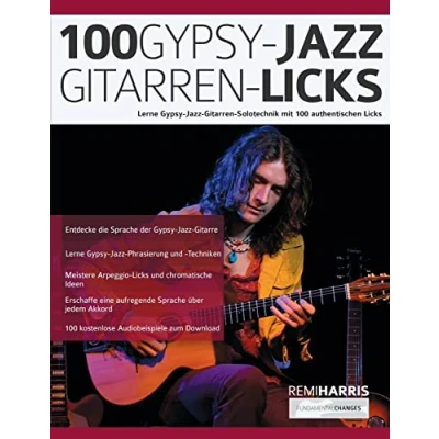 Abbildung von 100 Gypsy Jazz Gitarren Licks: Lerne Solotechnik mit authentischen Licks (Gypsy Gitarre spielen lernen)