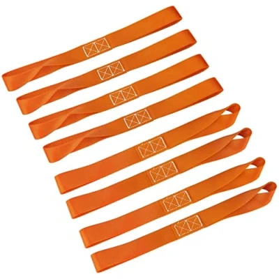 Abbildung von LITTOU KOLOME 1&quot; x 12&quot; Doppelschlaufen Zurrschlaufen Schlaufen Spanngurte für Motorrad, ATV, UTV, Fahrrad 2300 Lbs (Orange, 8 Stück)
