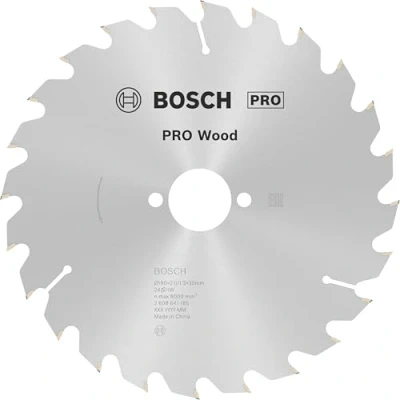 Abbildung von Bosch 1x PRO Wood Kreissägeblatt für Akku Handkreissägen (für Weichholz, Hartholz, Ø mm, Professional Zubehör Handkreissäge)