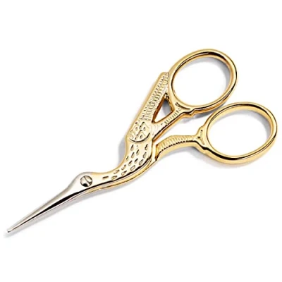 Abbildung von Prym Stickschere Storch 9 cm vergoldet, Stahl, Gold