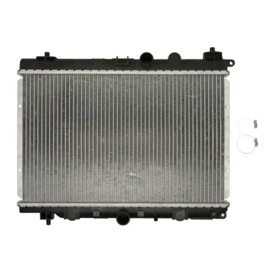 Abbildung von NRF 55306 Kühler, Motorkühlung Aluminium 505 319 33 mit Anbauteilen Kühlrippen gelötet