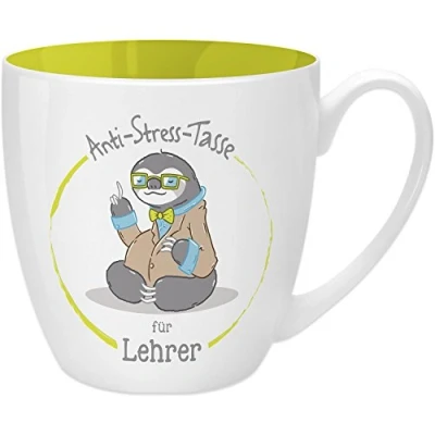 Abbildung von GRUSS &amp; CO Anti Stress Tasse Motiv &quot;Lehrer&quot; mit Spruch, 45 cl, New Bone China Geschenk Danke 45495