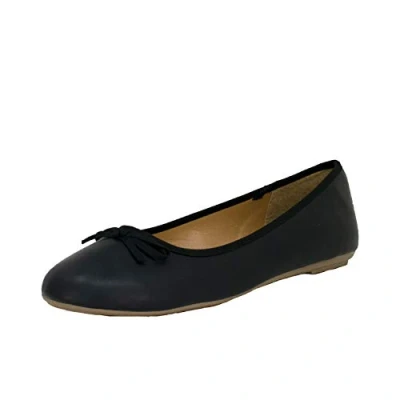 Abbildung von Fitters Footwear That Fits Damen Ballerina Lina PU Klassische Ballerinas Lederimitat Basic Übergröße (43 EU, schwarz)