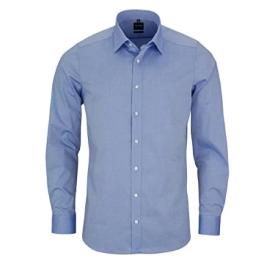 Abbildung von OLYMP Level Five body fit Hemd extra langer Arm Chambray hellblau Größe 41