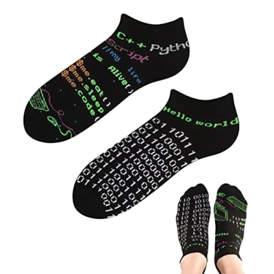 Abbildung von TODO Colours Lustige Socken mit Motiv Mehrfarbige, Bunte, Verrückte für die Lebensfreude (39 42, x LOW Informatiker)