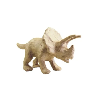 Abbildung von Décopatch SA181O Träger S aus Pappmaché, Triceratops, 29 x 12 15.5 cm, zum Verzieren, Kartonbraun